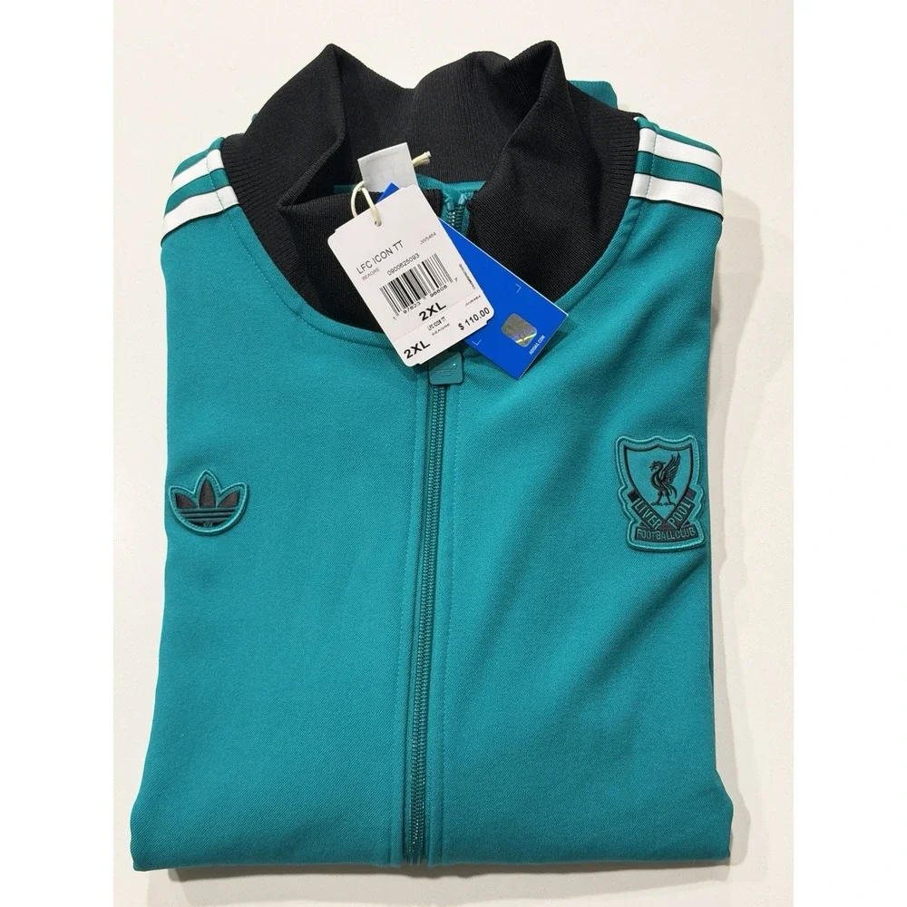Adidas Liverpool FC Terrace Icons Track Top JW5464 Sea Green Mens 2XL NWT